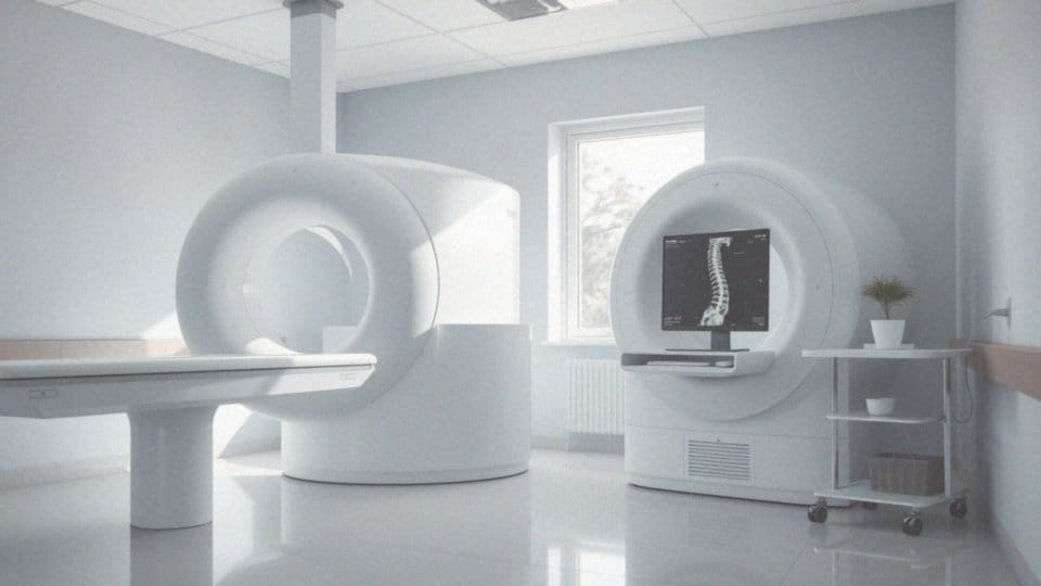 Jakie badania obrazowe są używane do diagnostyki zwężenia przestrzeni międzykręgowej?
