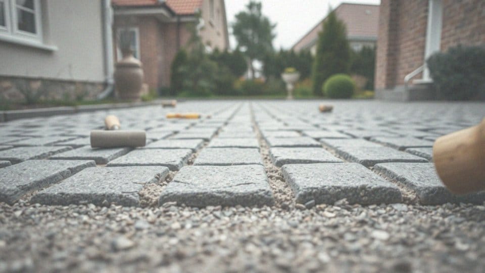 Jak układa się kostkę brukową o grubości 8 cm?